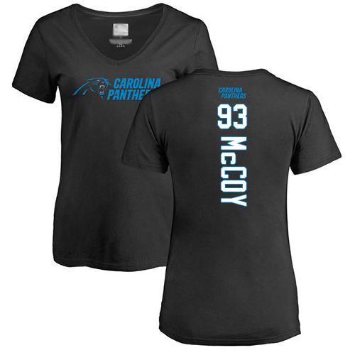 Carolina Panthers Black Women Gerald McCoy Backer NFL Football #93 T Shirt